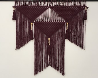 Terracotta Macrame Wall Hanging: Woven Cotton Over Bed Decor