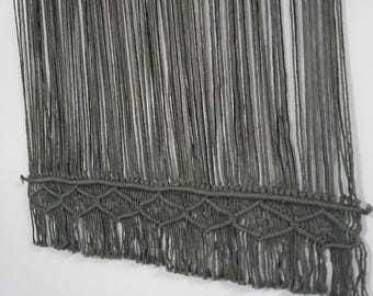 Cenefa de macramé, cortina de ventana neutra con cuerda de color personalizado,