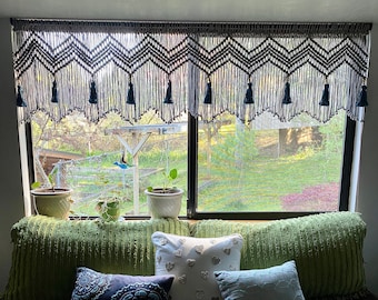 Boho Macrame Curtain - Window Treatment
