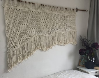 Modern macrame, Textile wall art, Geometric headboard, macrame wall tapestry