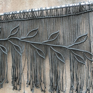 macrame leaf valance, boho wall decor image 3