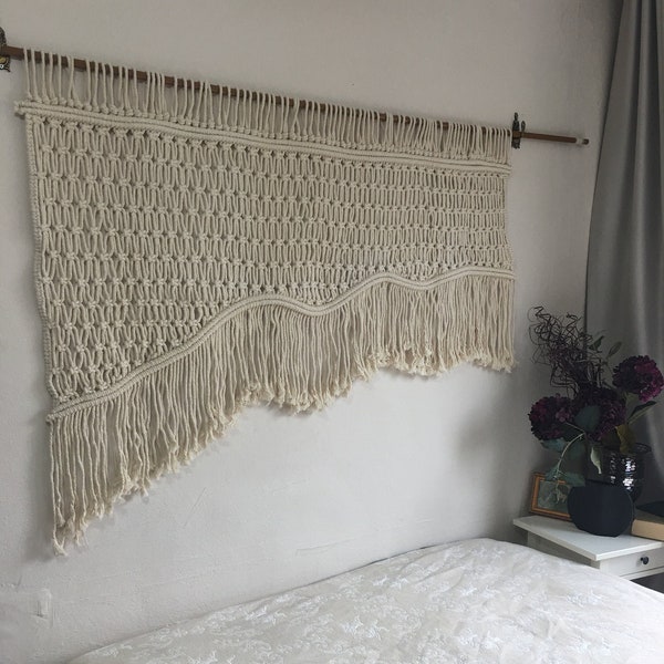 Modern macrame, Textile wall art, Geometric headboard, macrame wall tapestry