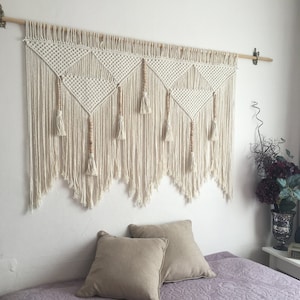macrame wall hanging, off-white large wall decor