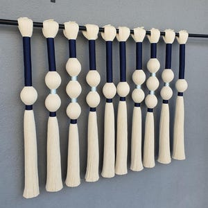 Macrame Wall Hanging with Wrapped Tassels: Boho Fiber Art