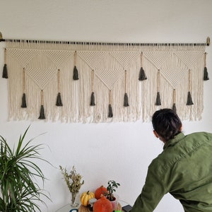 Macrame Headboard, large wall hanging, Boho Bedroom tapestry