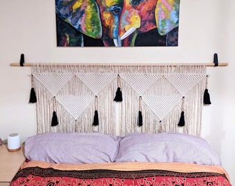 Queen headboard, Large macrame wall hanging, boho wall decor, bedroom decoration