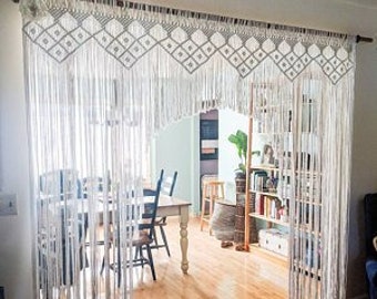 Macrame Doorway curtain, Room separator, Entryway hanging