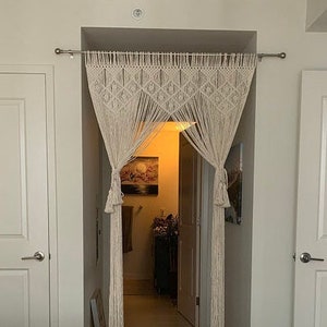 Macrame Doorway curtain, Boho entryway door hanging