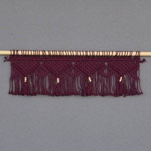 Macrame Window Valance: Boho Cafe Curtain, 10-inch Height