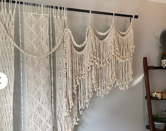 Large macrame wall hanging, boho curtain