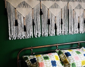 King Macrame Headboard, large wall hanging, Bohemian Home Decor tapestry
