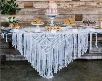 table cloth macrame, event decor, celebration decorations