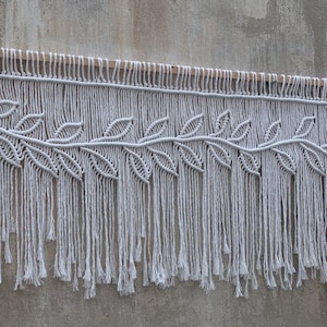 Macrame Leaf Valance, Kitchen curtain