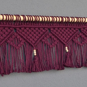 Macrame valance window curtain, treatment, boho short valances