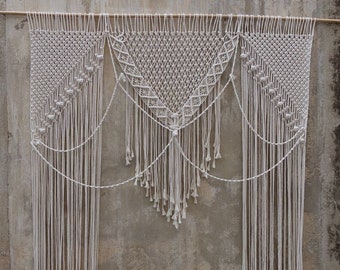 Macrame curtain, large wall hanging