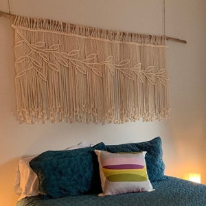 macrame leaf wall hanging, Macrame headboard