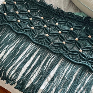 Makramee Wandbehang, Wandbehang mit Perlen, Schlafzimmer Tapisserie, Boho Wohndekor