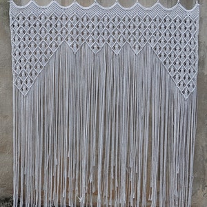 Large Macrame Curtain: Boho Wall Hanging, 100% Cotton (59x80 inches)