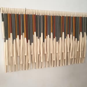 Earthy Fiber Art - Large Multicolor Macrame Wall Hanging Height 30''