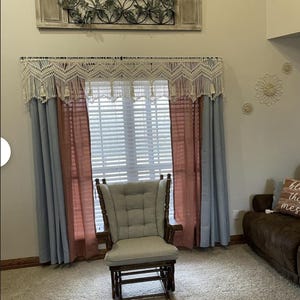 Makramee Fenster Volant - Boho Vorhänge für Wohnzimmer, Küchendekor Bild 20