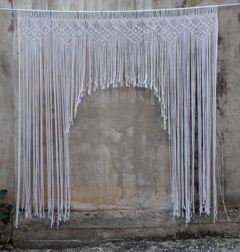 Macrame Doorway curtain, Room separator, Entryway hanging image 2