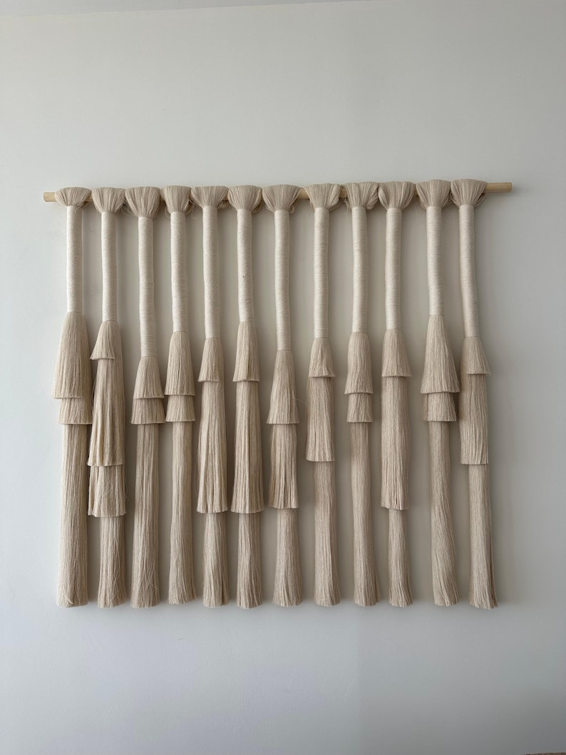 Fibre Wall Art, Boho Wandbehang, neutrales Wohndekor Bild 19