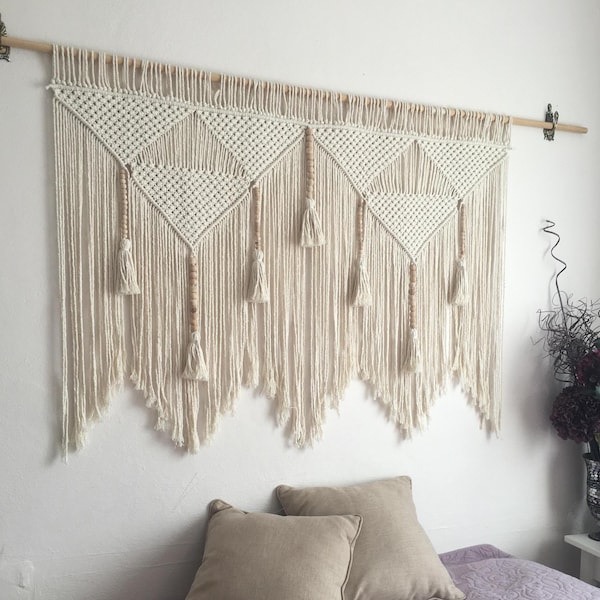 macrame headboard wall art decoration large hanging - Bohemian Home Decor tapestry