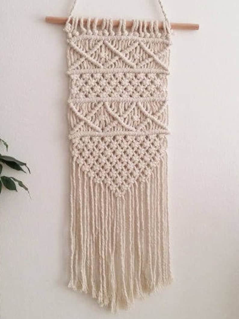 Macrame Wall Hanging Nursery Decor Over Crib Art Etsy