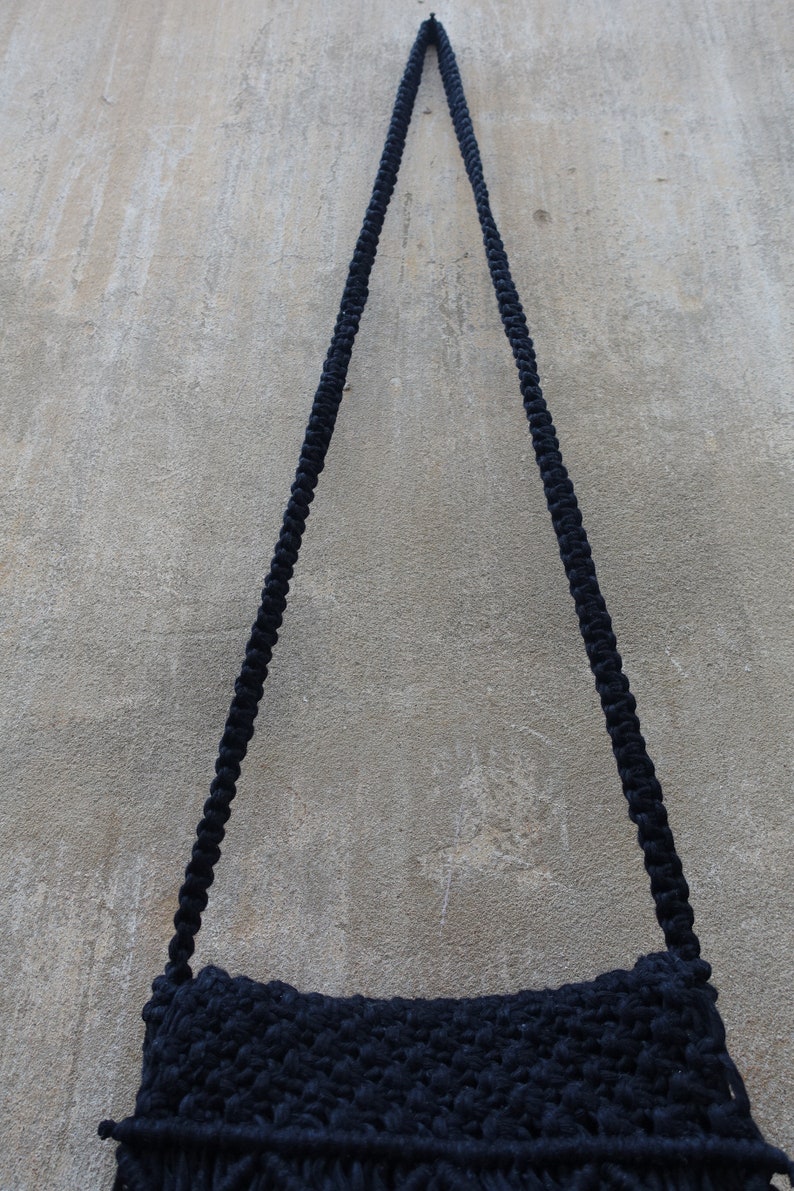 Indian Bag Gypsy Bag boho black cotton handbag Bohemian Bag macrame shoulder bag Boho handbag Macrame handbag Macrame cotton handbag