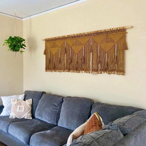 King Size Bedding Decor Boho Bedroom Macrame Wall Hanging Etsy