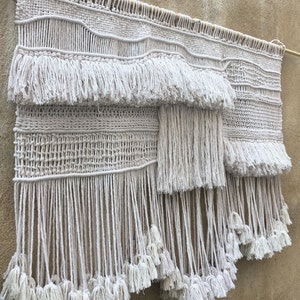 Großer Makramee Wandteppich: Gewebte Boho Wandkunst