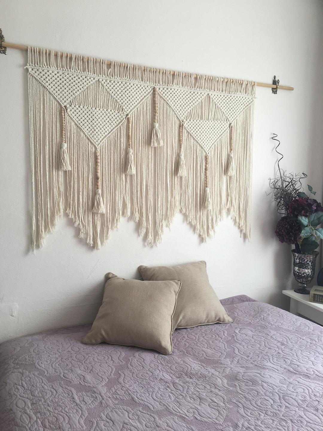 Macrame Wall Art Decor Bedroom Tapestry Boho Over Bed Hanging Etsy Canada
