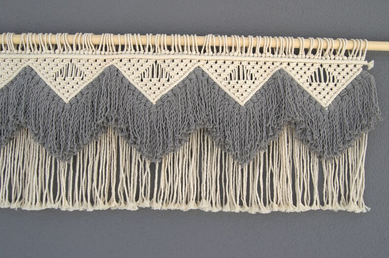 Macrame Valance Multicolor, Customizable Short Cafe Curtain, Sink ...