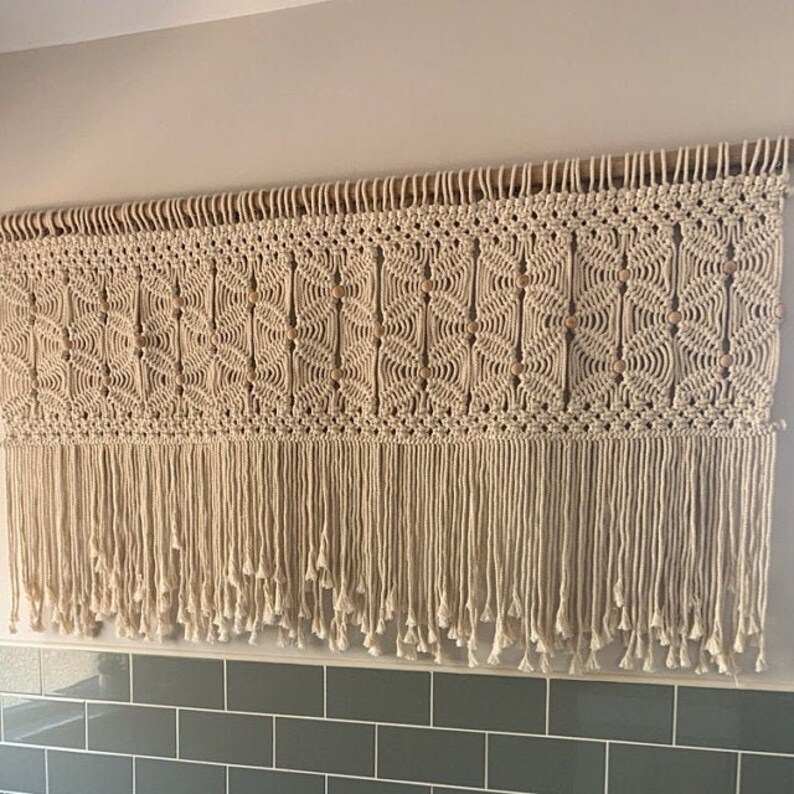 Wall tapestry Over bed art macrame headboard modern woven Etsy