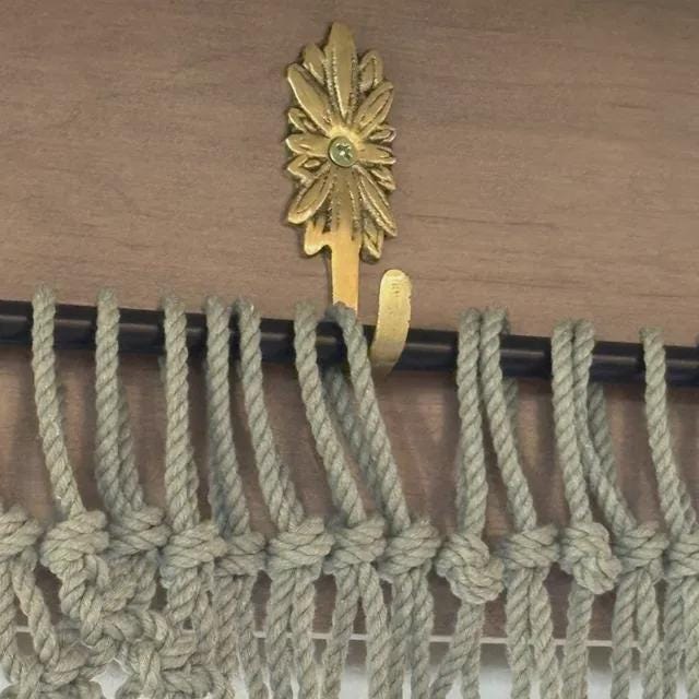 アンティーク真鍮製ウォールフック - 2個セット - ヴィンテージ