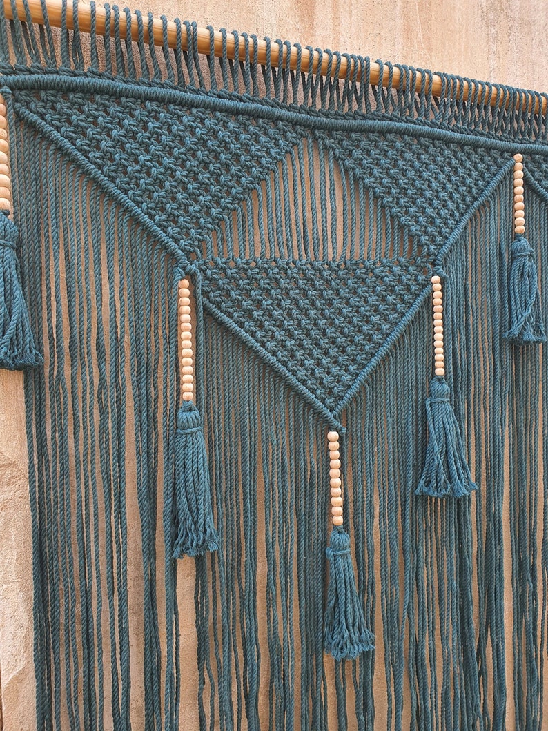Emerald Green Wall Art Macrame Wall Hanging King Headboard Etsy