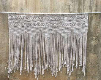 Macrame headboard, window valance, boho wall hanging tapestry