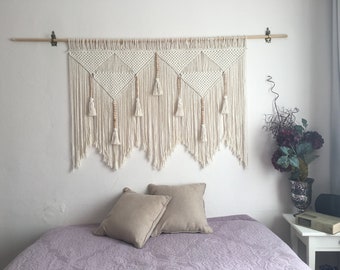 Large macrame wall hanging, boho wall decor