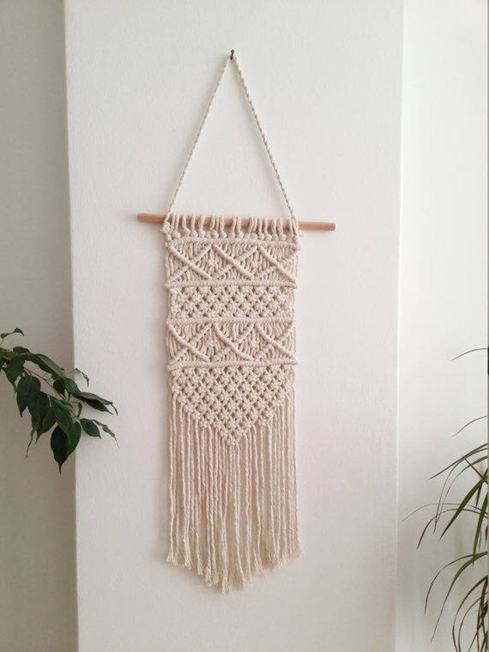 Macrame Wall Hanging Nursery Decor Over Crib Art Etsy