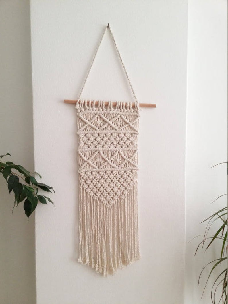 Small Macrame Wall Hanging, nursery decor, over crib art image 2