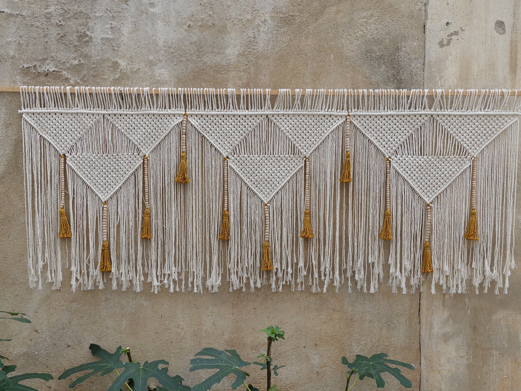 Arazzo da parete in macramè nero - Decorazioni macrame
