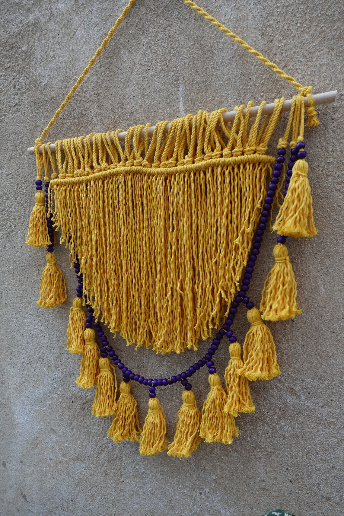 Yellow Tassels wall hanging Nursery wall decor boho wall Etsy