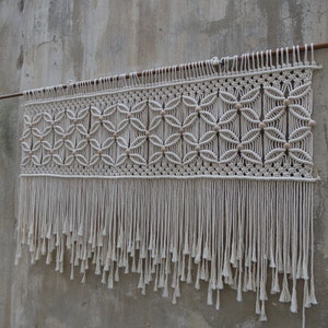 Macrame wall hanging, Bedroom decor, Over bed art, beaded macrame headboard image 5