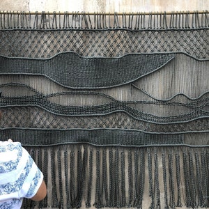 Macrame headboard, woven wall hanging, Bohemian home decoration