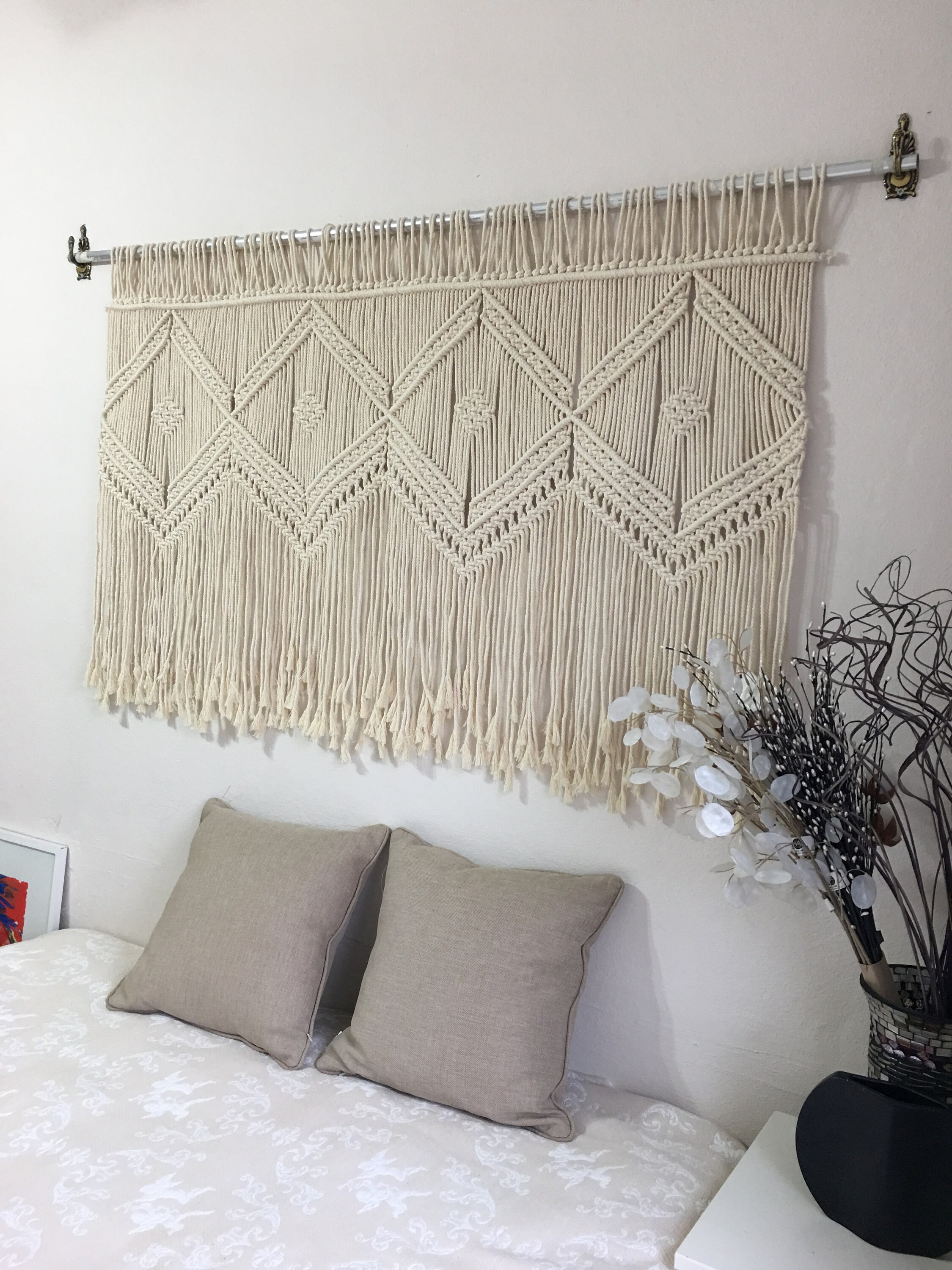 Macrame Wall Hanging Bedroom Headboard Home Decor Tapestry - Etsy Macrame Wall Hanging Bedroom Headboard Home Decor Tapestry - Etsy
