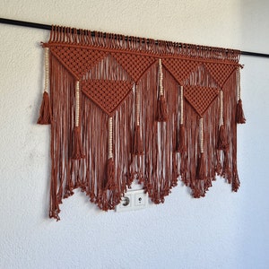 macrame headboard, cinnamon art decor, large wall hanging, Bohemian Home Decor tapestry
