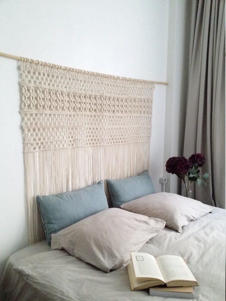 macrame wall hanging, wedding backdrop, bohemian curtains, boho home decor bedroom headboard image 1