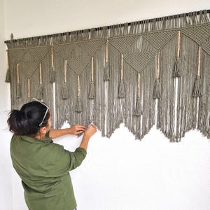 Macramé hoofdeinde groot boho wandtapijt Aangepaste kleuren