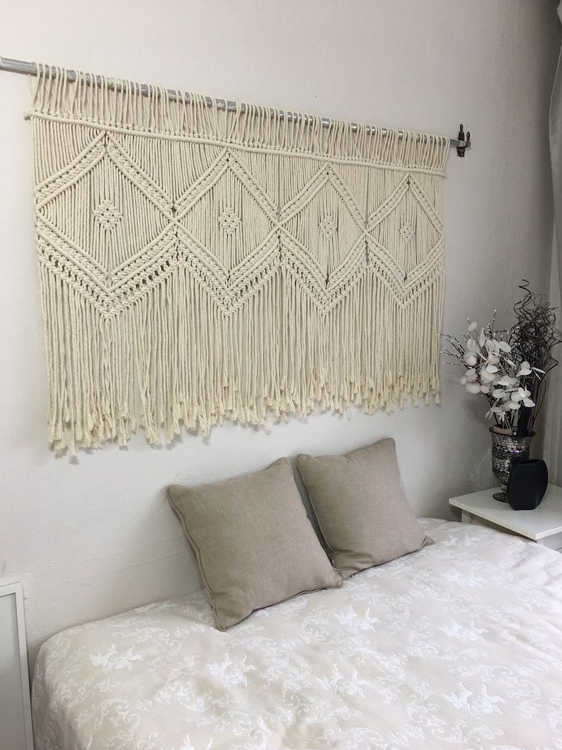 Macrame decor wall hanging bedroom wall art headboard Home Etsy