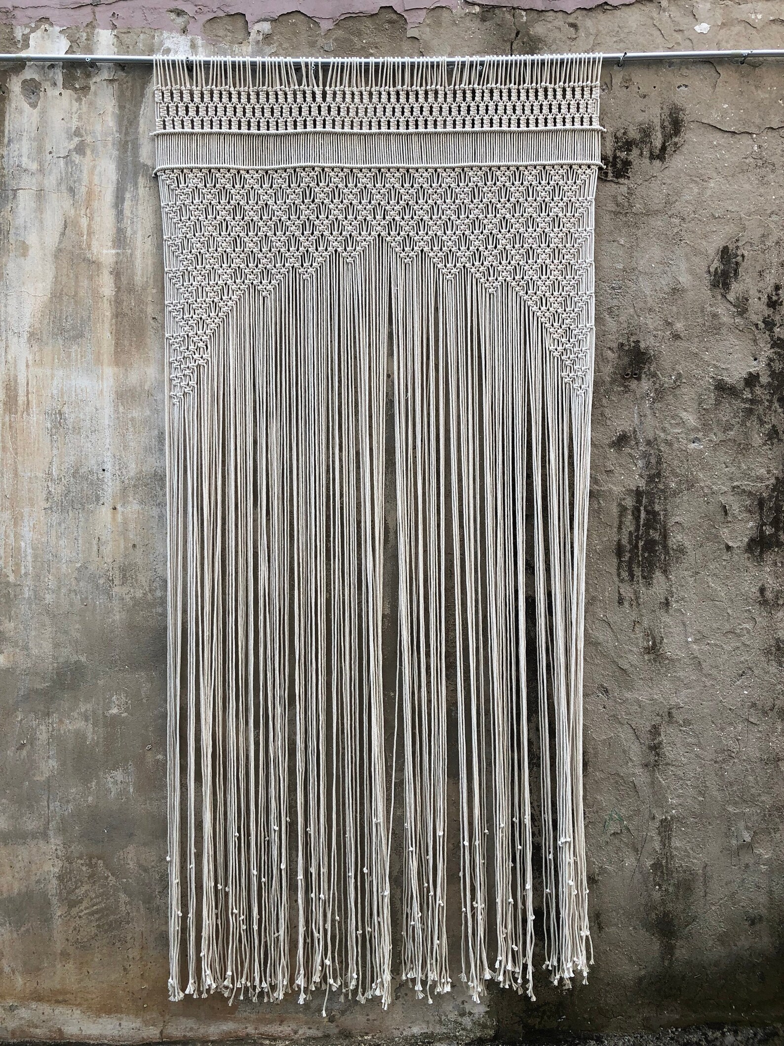 Macrame Door Curtain Beaded Curtain Boho Decor Etsy